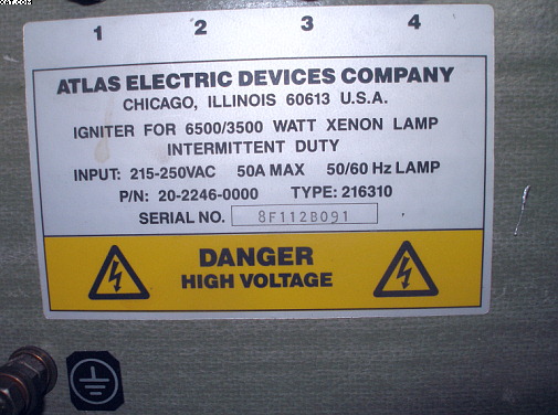 NEW ATLAS Weatherometer Parts consisting of: